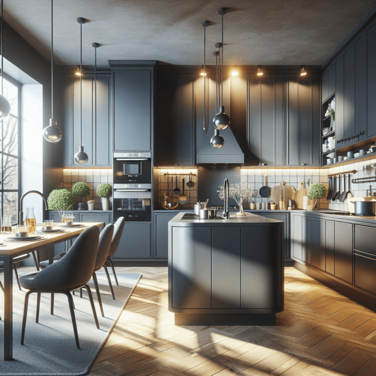 anthrazitfarbene Amerikanische Küche-Düsseldorf