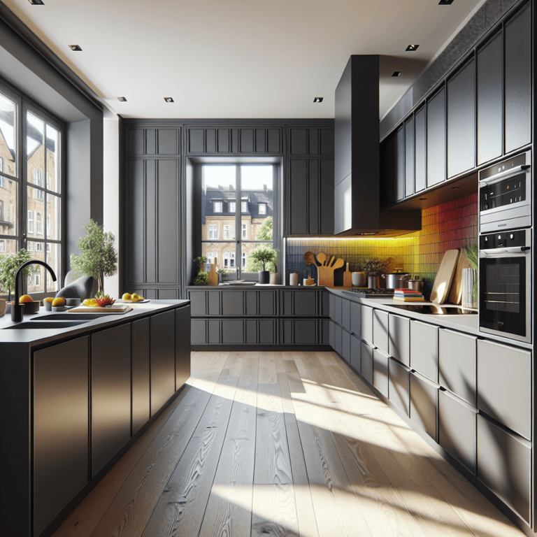 anthrazitfarbene Einbauküche-Düsseldorf
