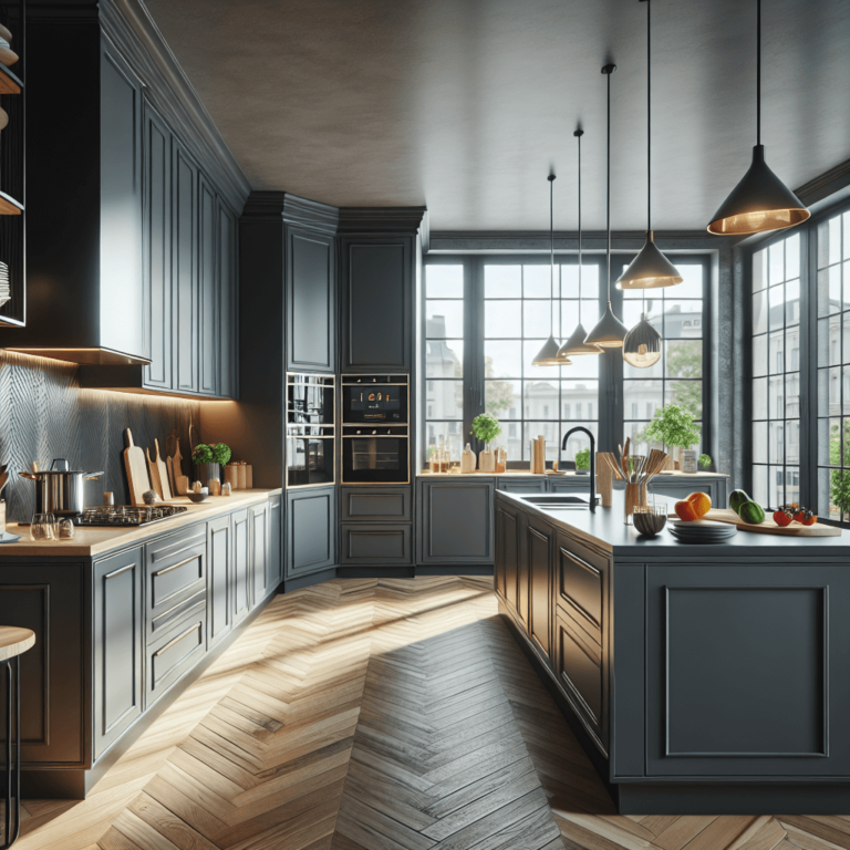 anthrazitfarbene Freistehende Küche-Düsseldorf