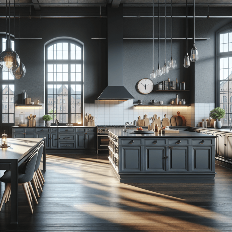 anthrazitfarbene Industrial Style Küche-Düsseldorf