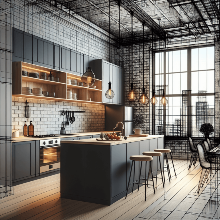 anthrazitfarbene Küche im Loftstil-Düsseldorf