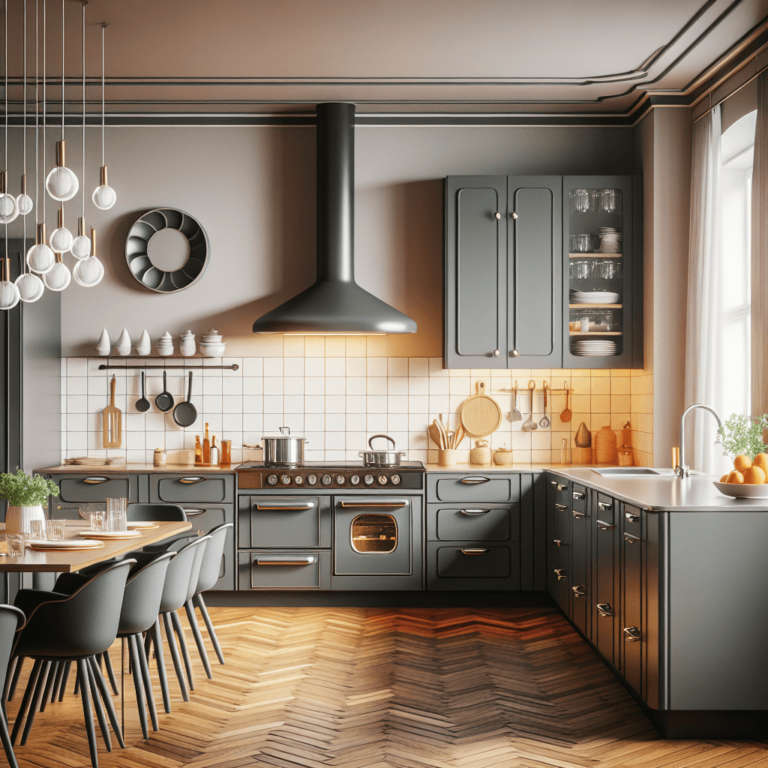 anthrazitfarbene Retro Küche-Düsseldorf