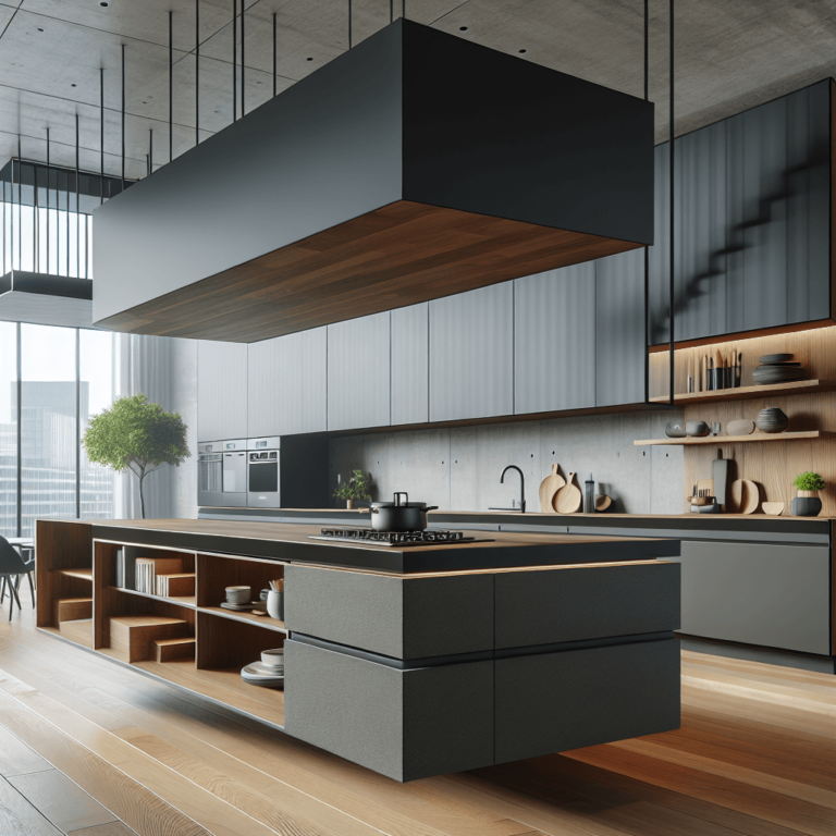 anthrazitfarbene Schwebende Küche-Düsseldorf