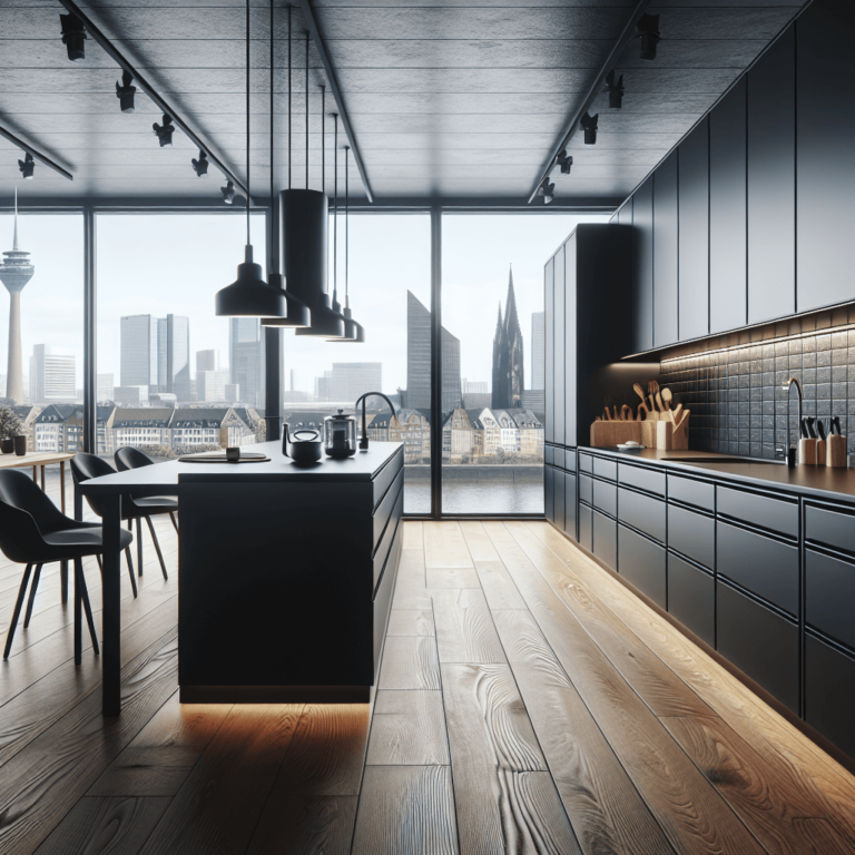 anthrazitfarbene Wohnküche-Düsseldorf
