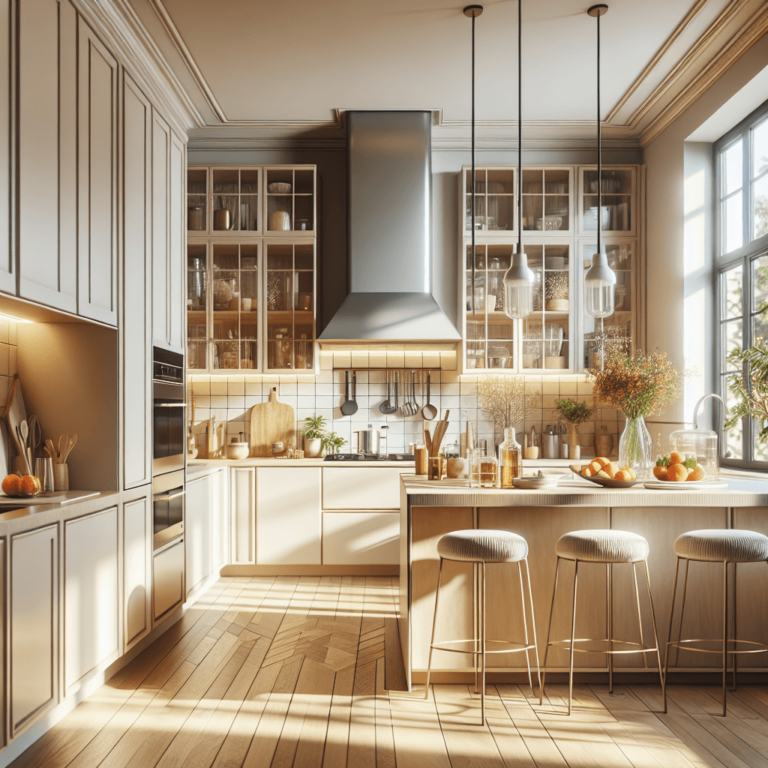 beige Küche im skandinavischen Stil-Düsseldorf