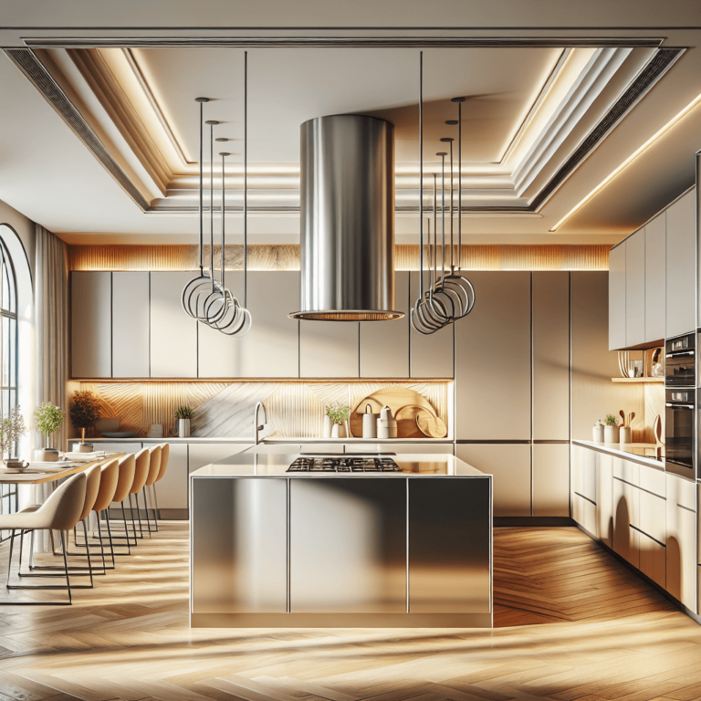 beige Küche mit Stahlakzenten-Düsseldorf