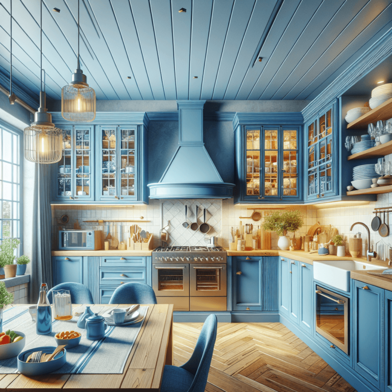 blaue Landhausküche-Düsseldorf