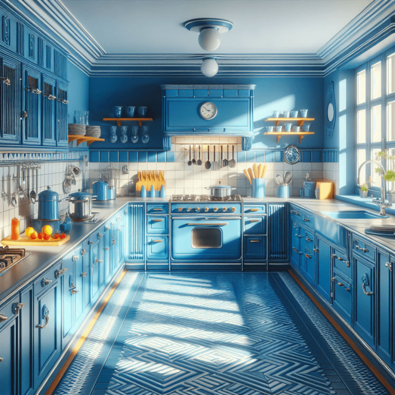 blaue Retro Küche-Düsseldorf