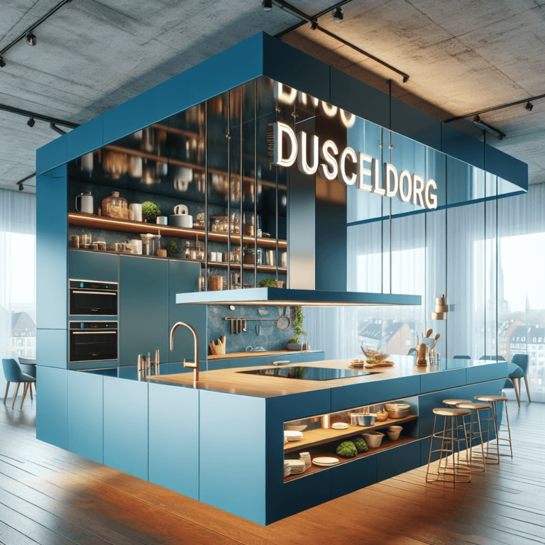blaue Schwebende Küche-Düsseldorf