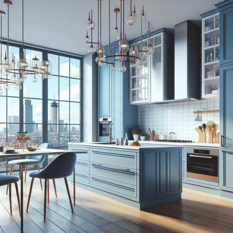 blaue Wohnküche-Düsseldorf