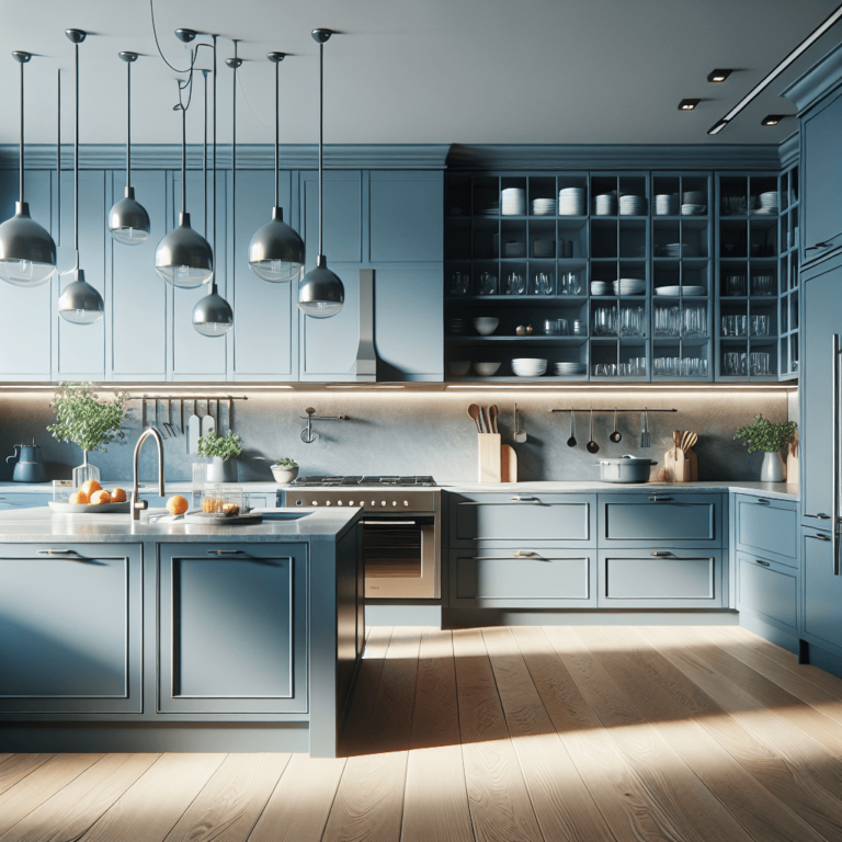 blaugraue Amerikanische Küche-Düsseldorf