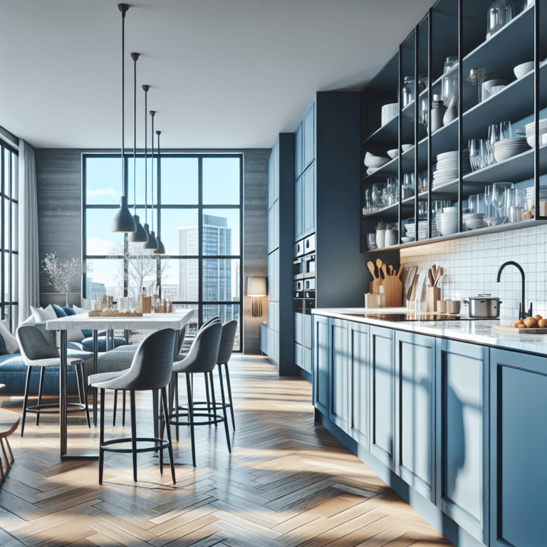 blaugraue Barrierefreie Küche-Düsseldorf