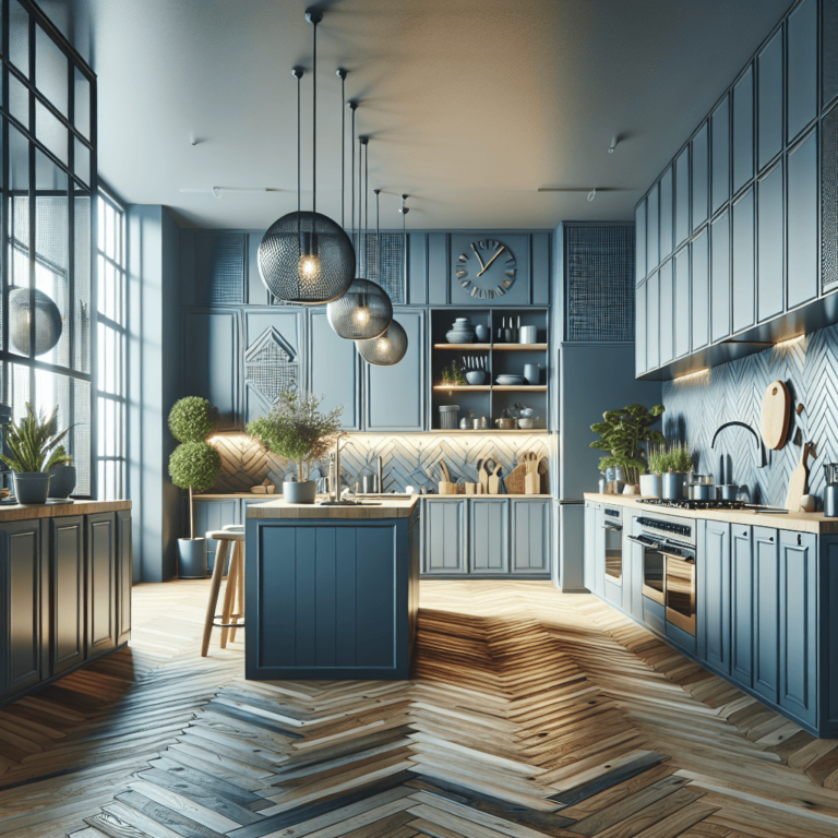 blaugraue Industrielle Küche-Düsseldorf