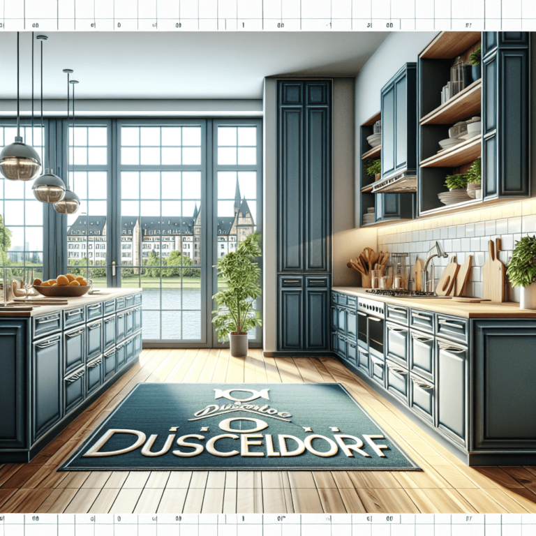 blaugraue Küche im Art-Deco-Stil-Düsseldorf