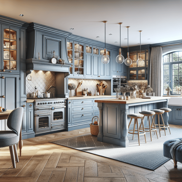 blaugraue Landhausküche-Düsseldorf