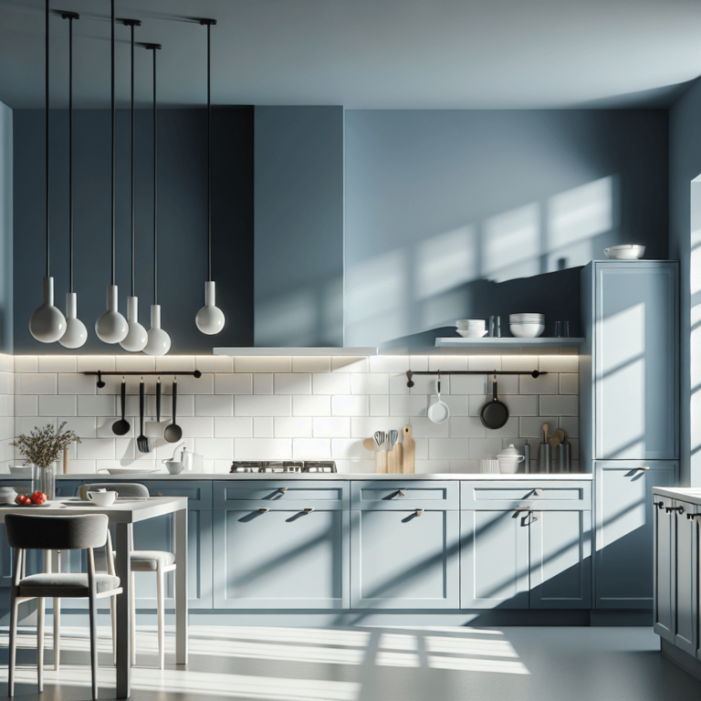 blaugraue Minimalismus Küche-Düsseldorf