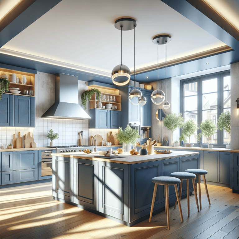 blaugraue Rondell Küche-Düsseldorf