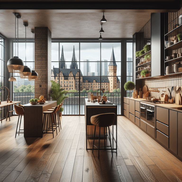 braune Küche im Loftstil-Düsseldorf