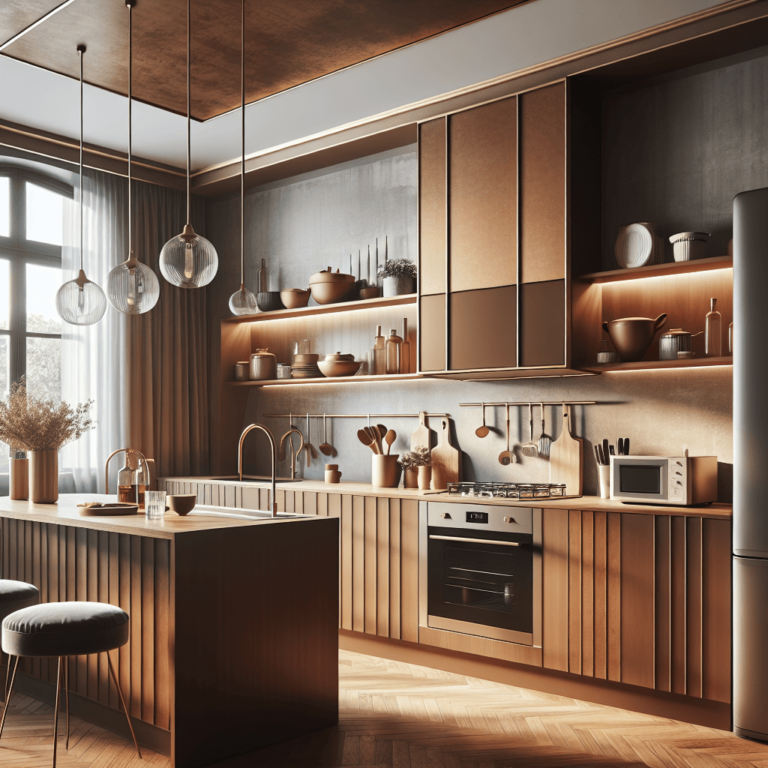 braune Küche im skandinavischen Stil-Düsseldorf