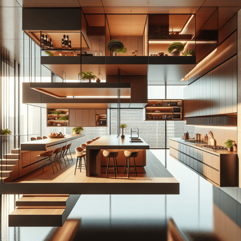 braune Schwebende Küche-Düsseldorf