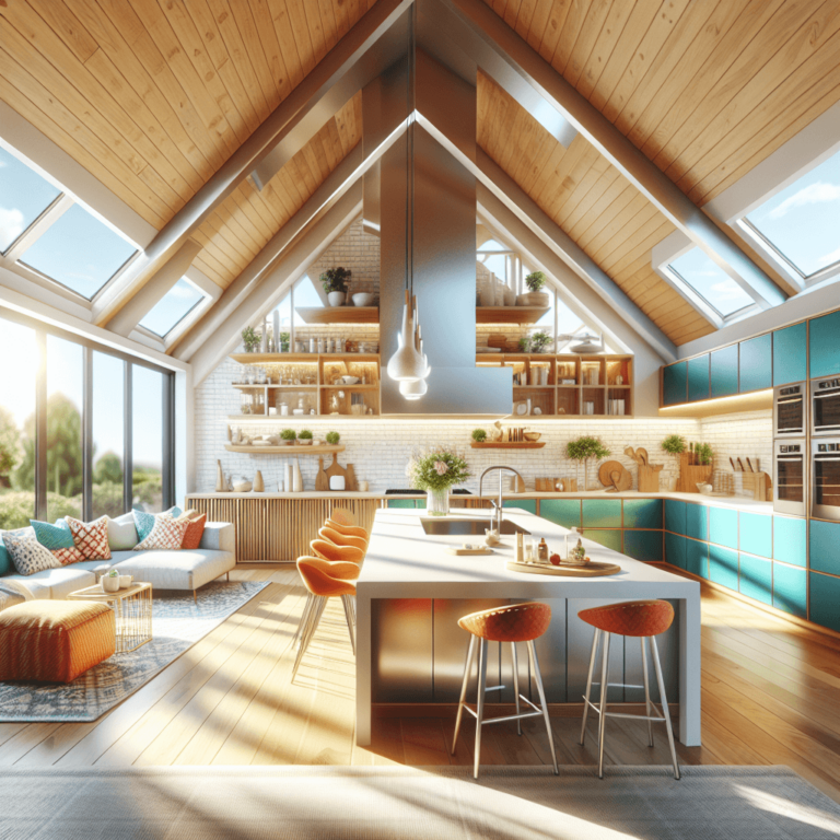 bunte Küche für Dachschräge-Düsseldorf
