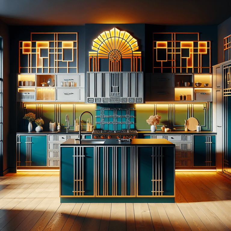 bunte Küche im Art-Deco-Stil-Düsseldorf