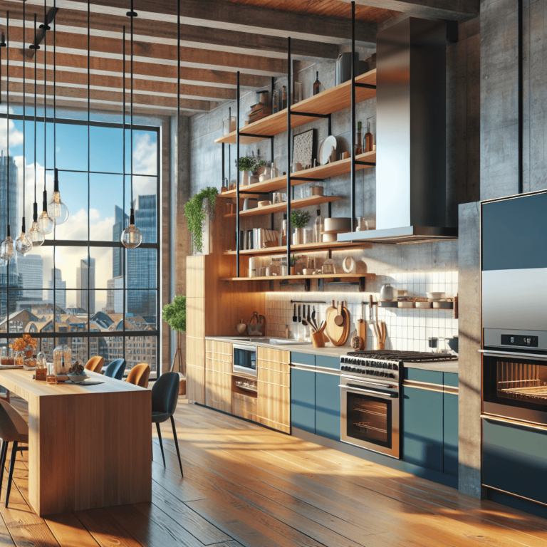 bunte Küche im Loftstil-Düsseldorf