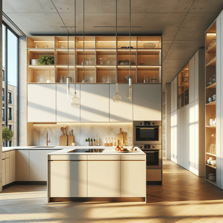 cremefarbene Freistehende Küche-Düsseldorf