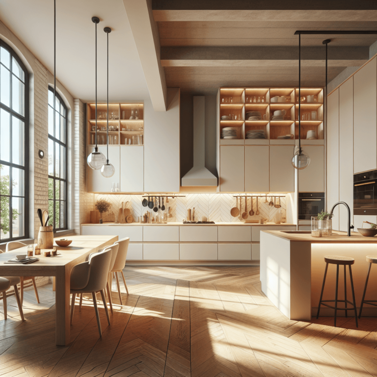 cremefarbene Küche im Loftstil-Düsseldorf