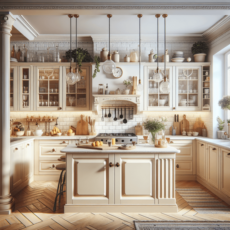 cremefarbene Küche im Vintage Chic Stil-Düsseldorf