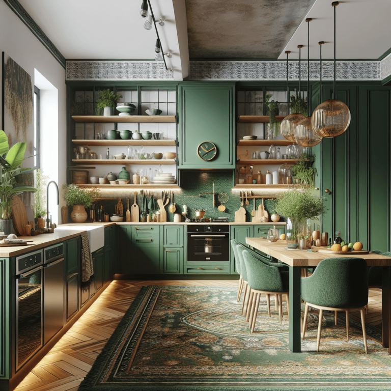 grüne Boho Style Küche-Düsseldorf