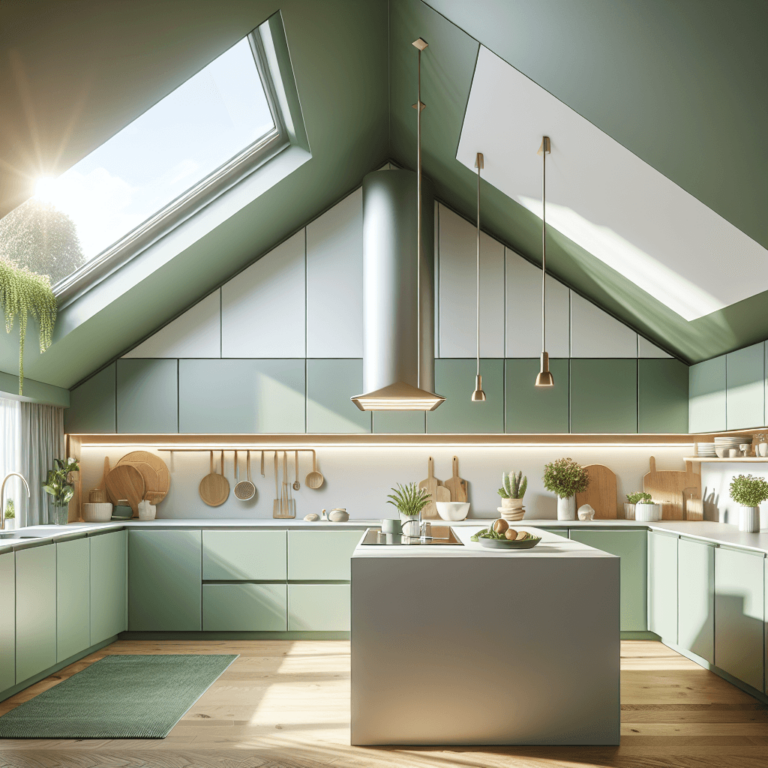 grüne Küche für Dachschräge-Düsseldorf