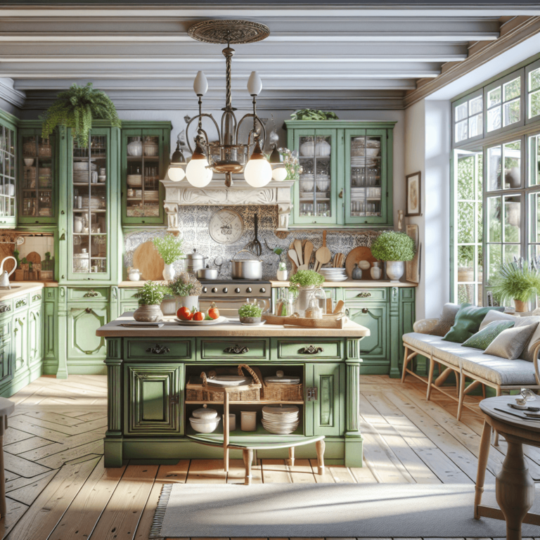 grüne Küche im Shabby Chic Stil-Düsseldorf