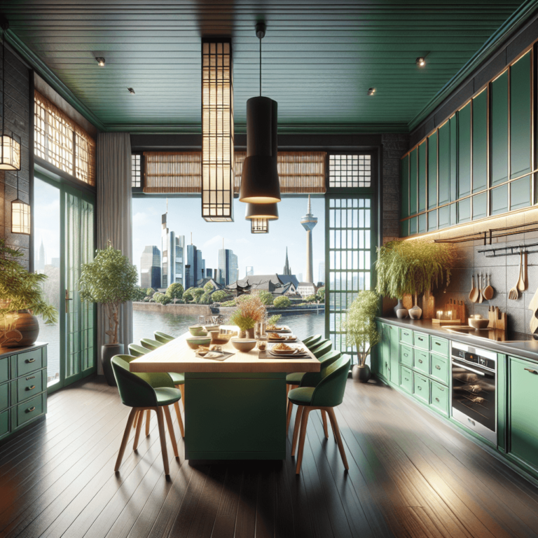 grüne Küche im asiatischen Stil-Düsseldorf