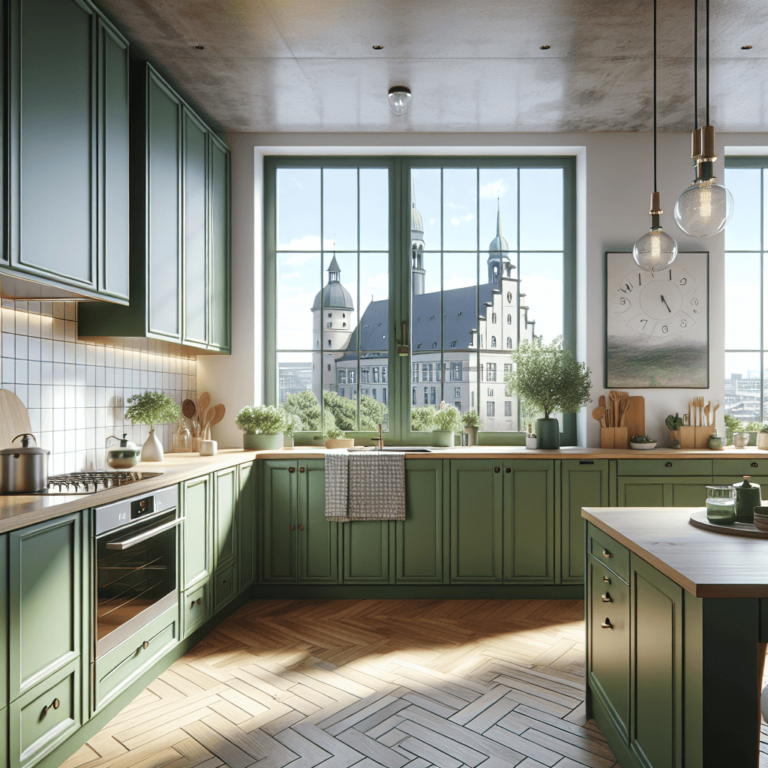 grüne Küche im skandinavischen Stil-Düsseldorf
