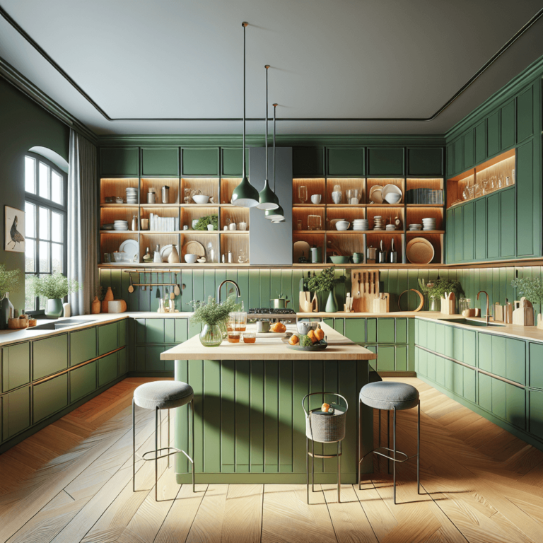 grüne Küche in U-Form-Düsseldorf