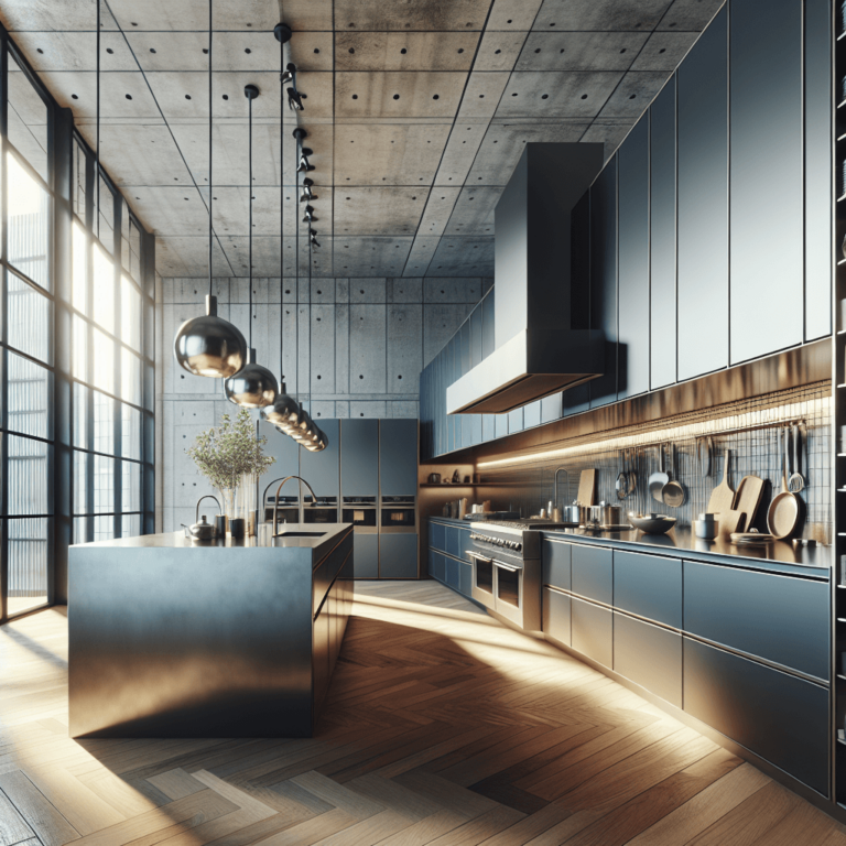 matte Küche mit Stahlakzenten-Düsseldorf