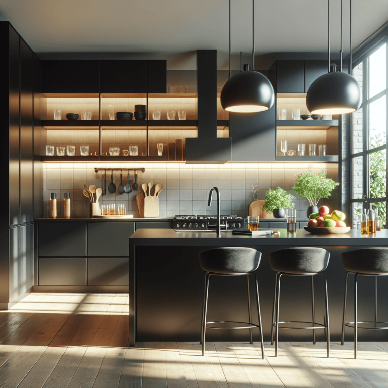 schwarze Barrierefreie Küche-Düsseldorf