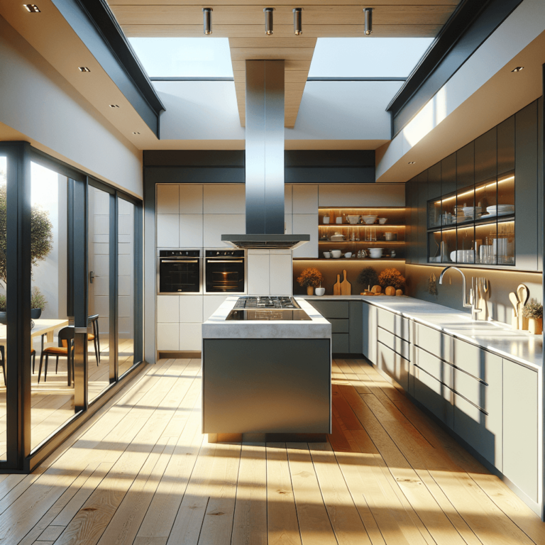 schwarze Freistehende Küche-Düsseldorf