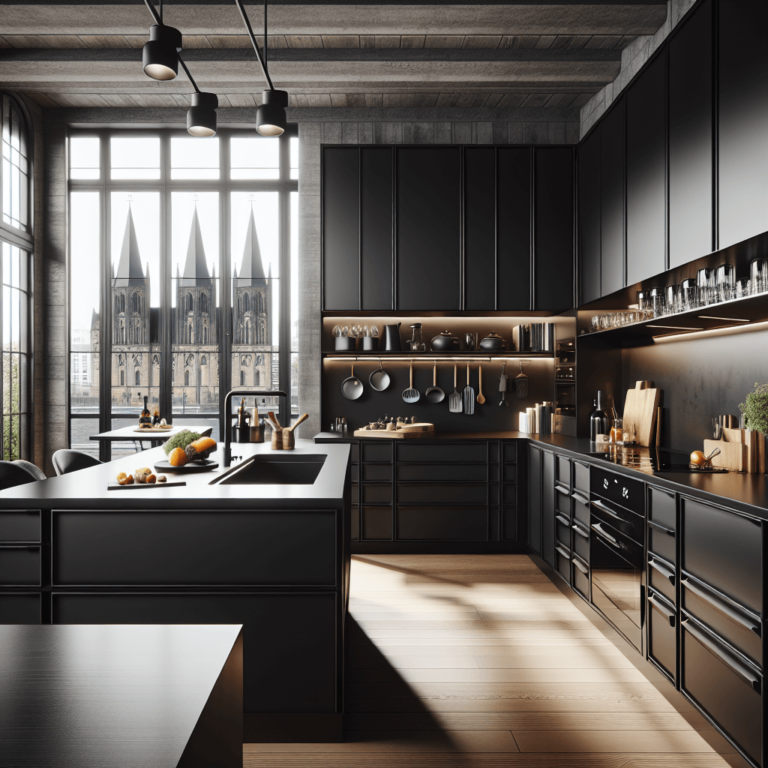 schwarze Industrial Style Küche-Düsseldorf