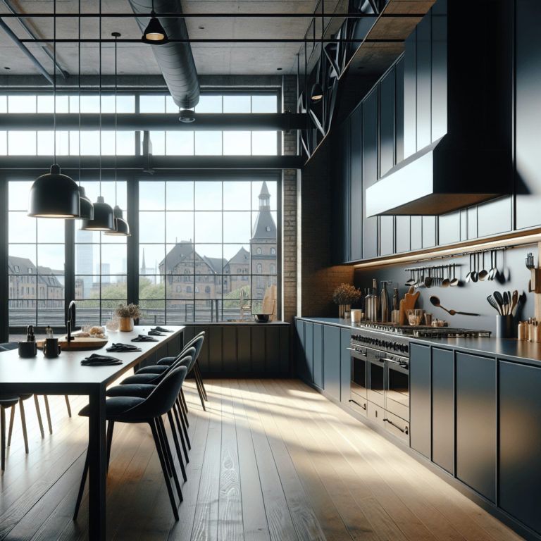 schwarze Industrielle Küche-Düsseldorf