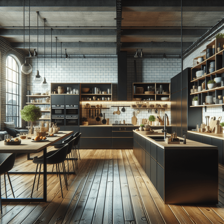 schwarze Küche im Loftstil-Düsseldorf