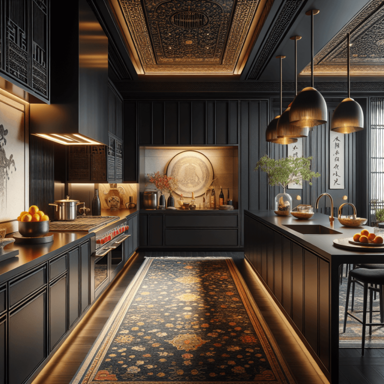 schwarze Küche im asiatischen Stil-Düsseldorf