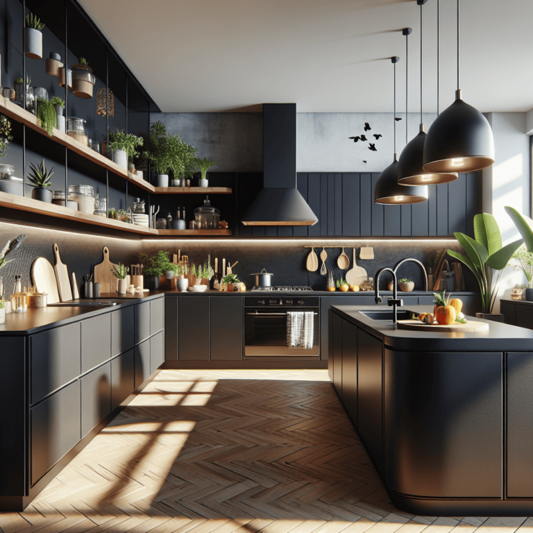 schwarze Küche in U-Form-Düsseldorf