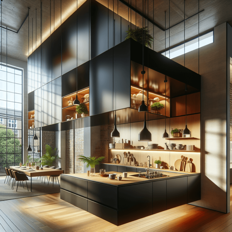 schwarze Schwebende Küche-Düsseldorf