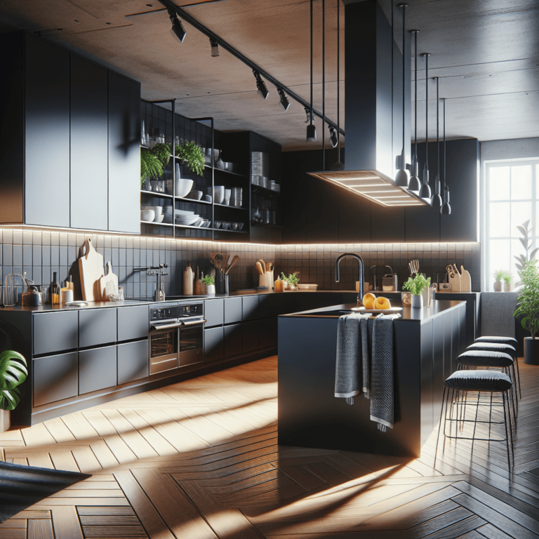 schwarze Wohnküche-Düsseldorf