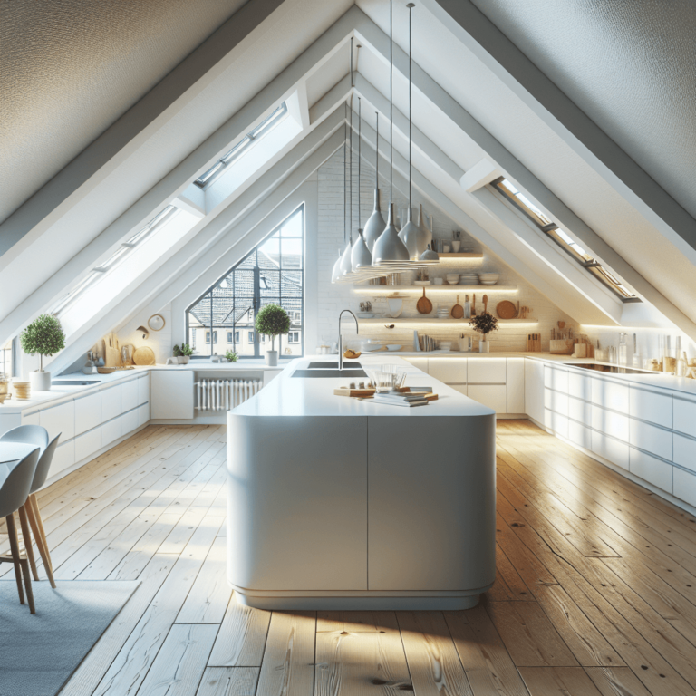 weiße Küche für Dachschräge-Düsseldorf