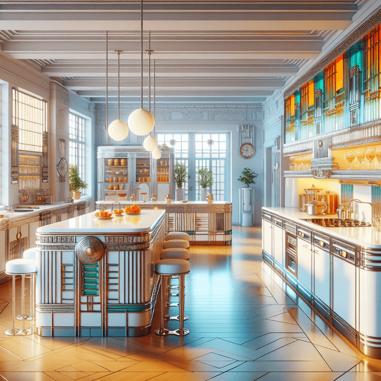 weiße Küche im Art-Deco-Stil-Düsseldorf