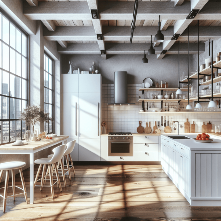 weiße Küche im Loftstil-Düsseldorf