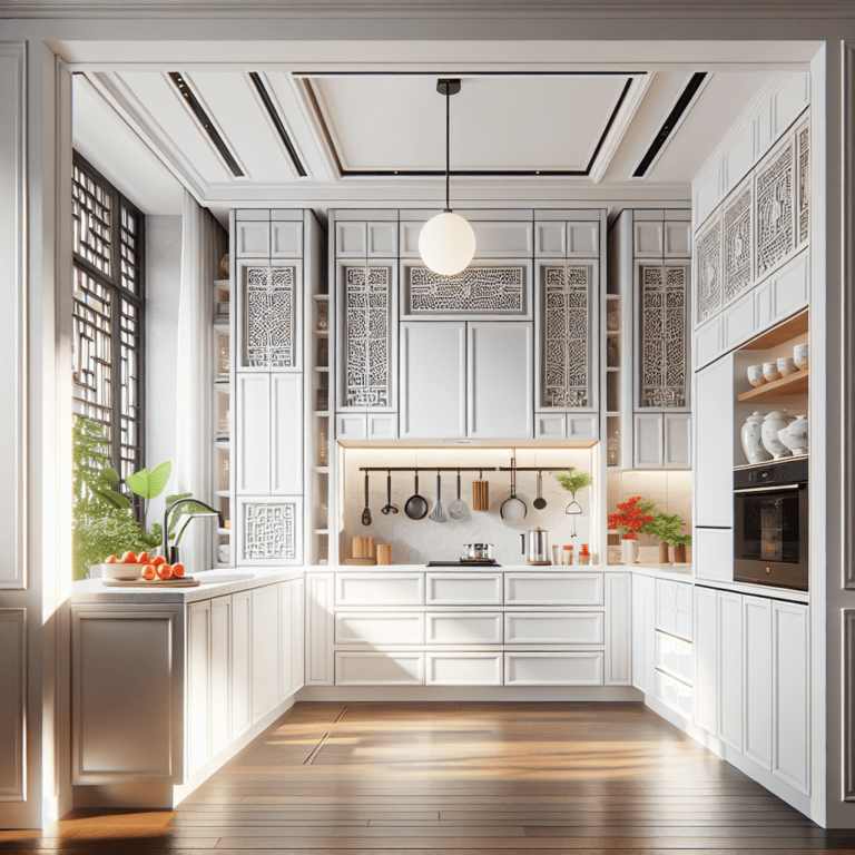 weiße Küche im asiatischen Stil-Düsseldorf